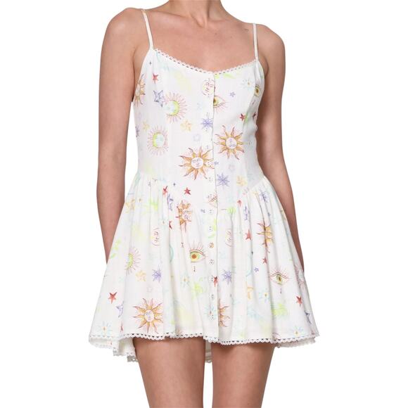 We’re All Pretty Girls In My Orbit Galaxy Print Mini Dress Women’s Size Large - Picture 1 of 12